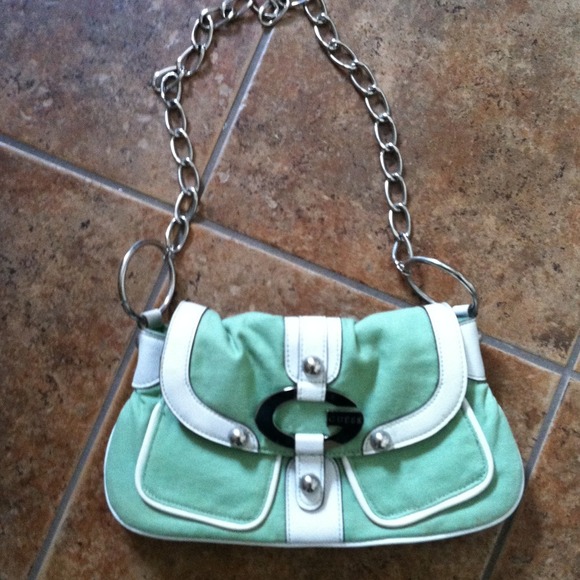 Mint green Guess chain purse
