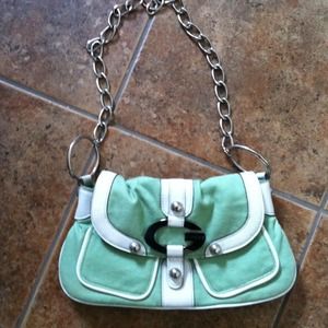 Mint green Guess chain purse