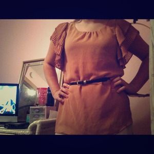 Burnt amber chiffon shirt
