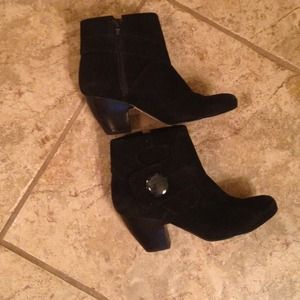 Black suede ankle boots