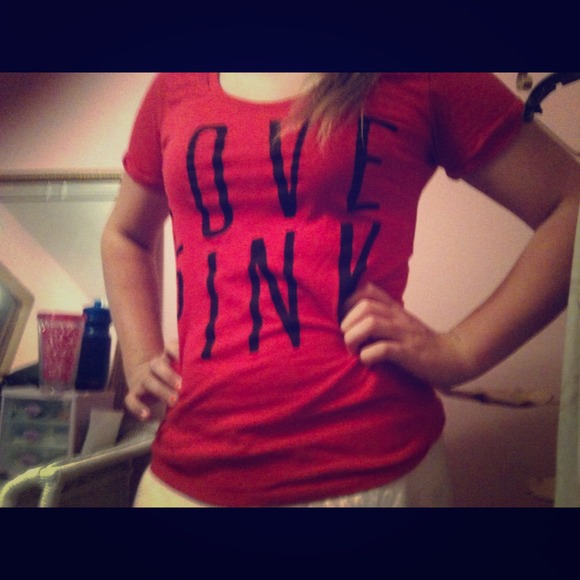 Red love pink t-shirt