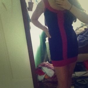 Sexy black and red bodycon dress