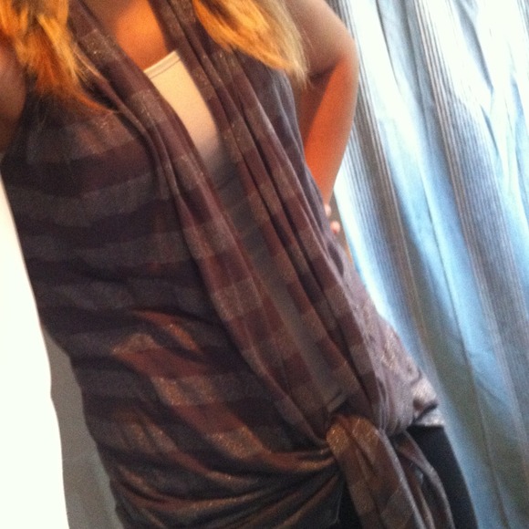 Charlotte Russe Tops - 🚫sold🚫Striped purple grey cardigan