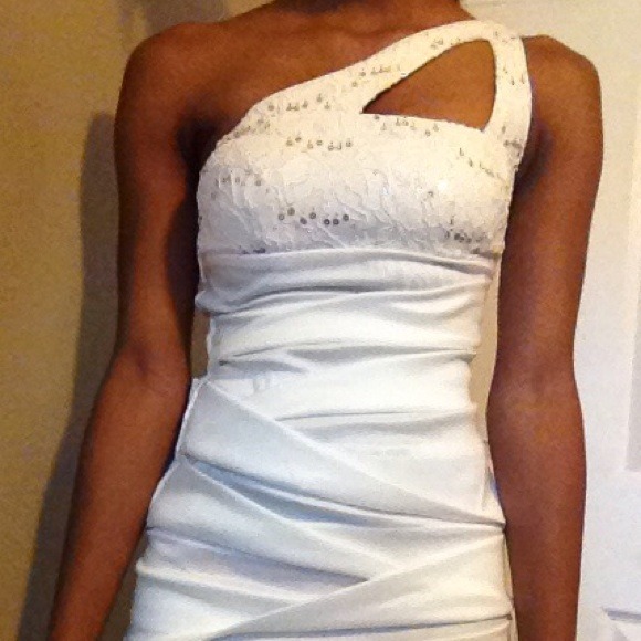 White Sequined Party Dress