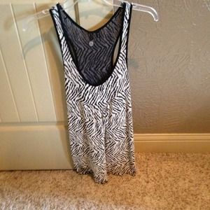 Black & cream zebra tank top