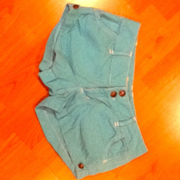 Bright blue shorts