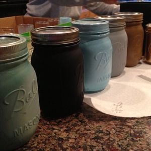 HOME PAINTED MASON JARS DECOR