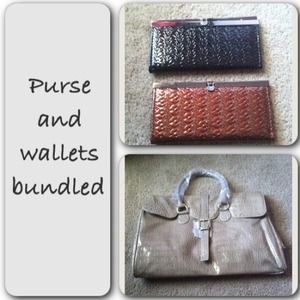Jessica Simpson bag, and 2 wallets