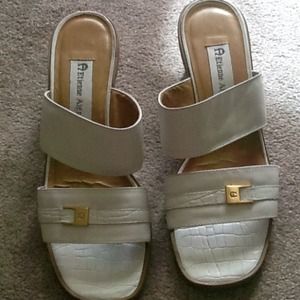 Aigner white sandals leather