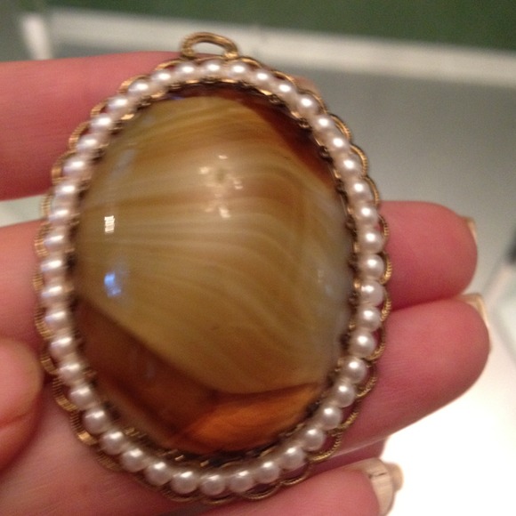 Victorian massive agate pendant - Picture 3 of 4