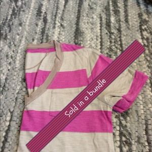 Hi-Line by Madewell striped v neck pocket tee