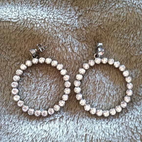 Diamond hoop earrings