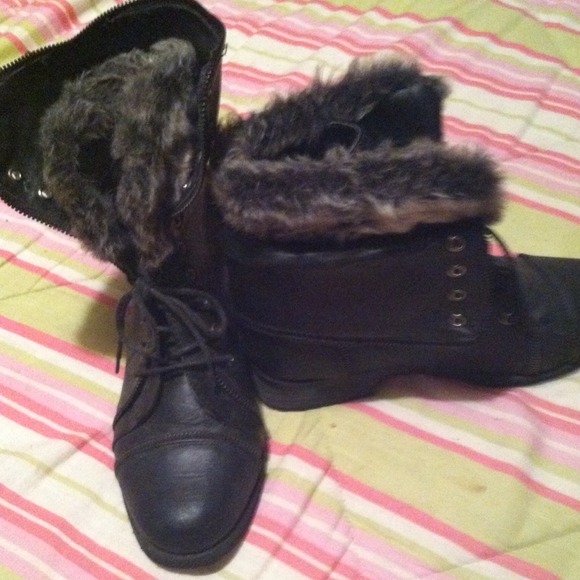 Apple bottom combat boots