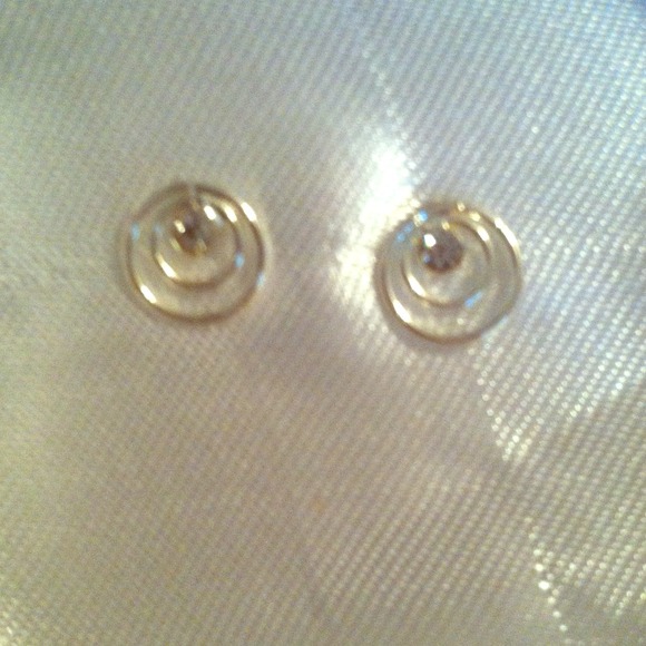 Crystal stud earrings.