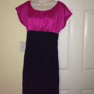 The limited pink black empire waist dress sz 2