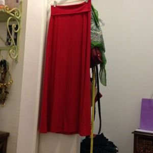 Red Maxi Skirt