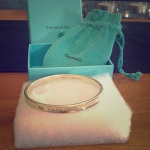 Tiffany and co bangle bracelet silver