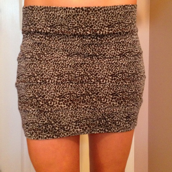 Cheetah print mini bandage skirt