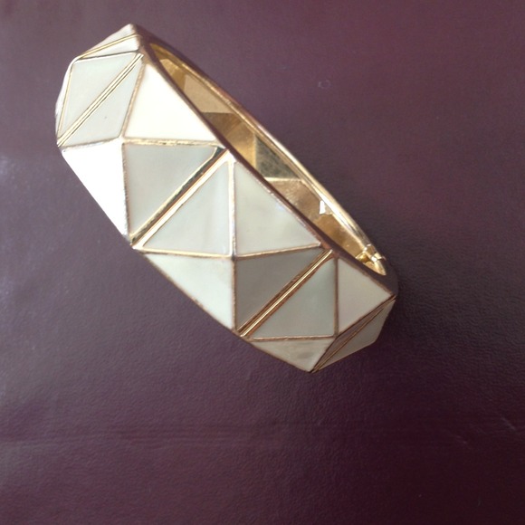 Cream bangle with gold trim