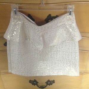 Cream and gold peplum skirt!