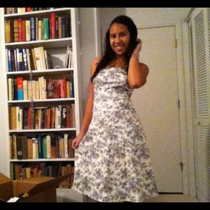 Black and white flower print dress