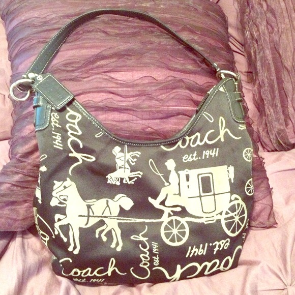 COACH carriage jacquard hobo handbag purse