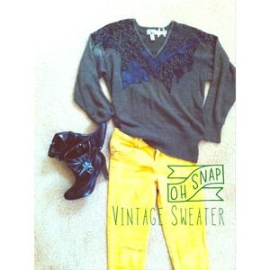 Vintage Leopard + Leather sweater.