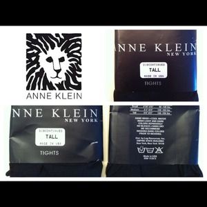2-pkgs Anne Klein Black Opaque Tights, Size Tall
