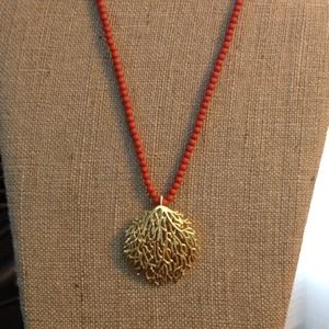Coral and bead necklace