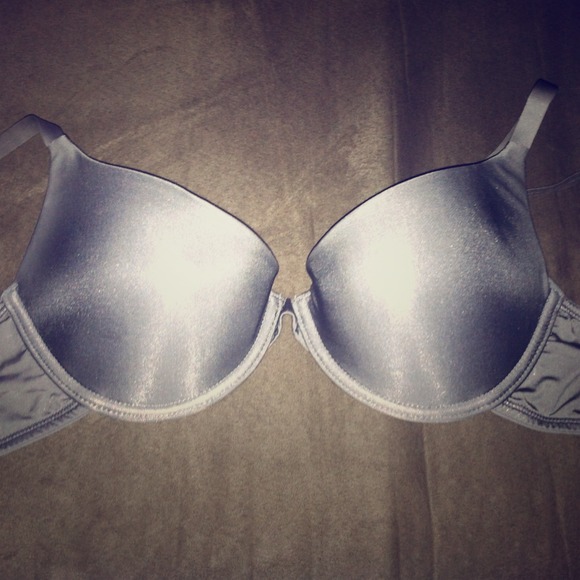 Silky silver bra. 34B. Push-up.