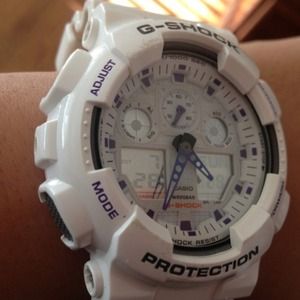 G Shock white& purple