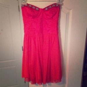 Red bustier dress