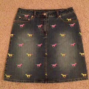 EUC Lilly Pulitzer Skirt with Horse Embroidery