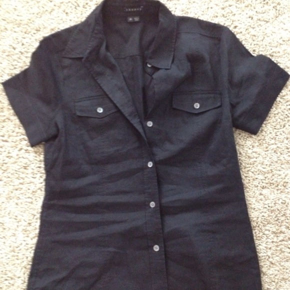 Black theory button up shirt - Picture 1 of 3