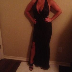 **SALE** Dark brown square sequined halter