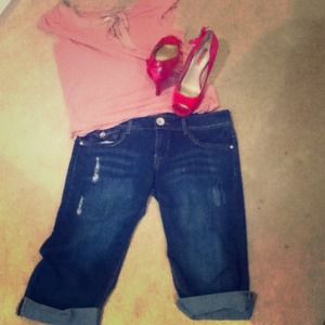 Dark Wash denim Capris