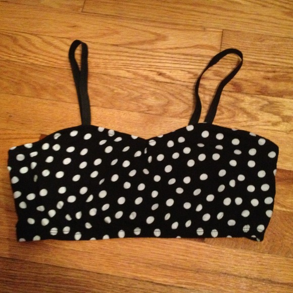 Polka dot caged bandeau
