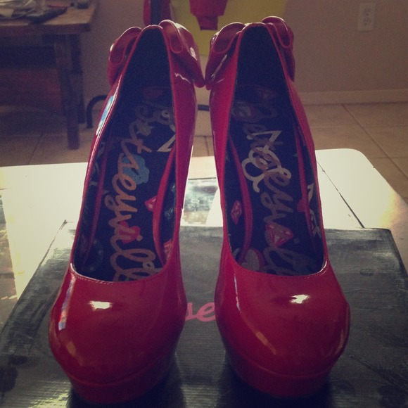 Betsy Johnson red patent heels
