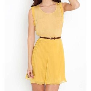 Nastygal yellow pleated dress