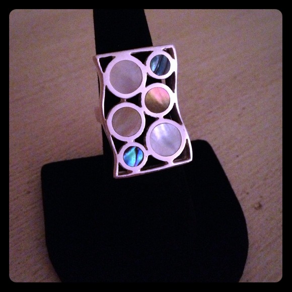 Modern Silver and Multistone Ring