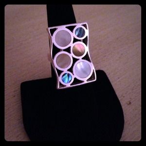 Modern Silver and Multistone Ring