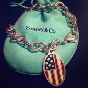 Tiffany American Flag linked bracelet