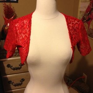 Red lace bolero
