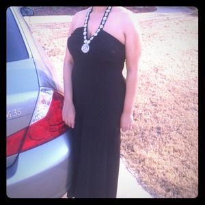 Halter style black dress