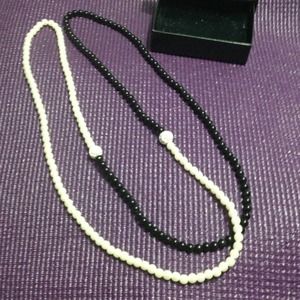 Black and Pearl long necklace by Avon
