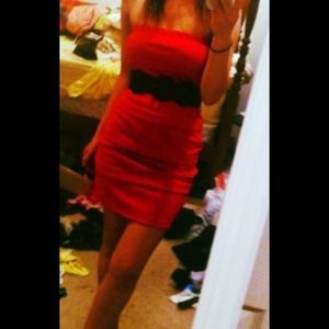 Xs red strapless dress
