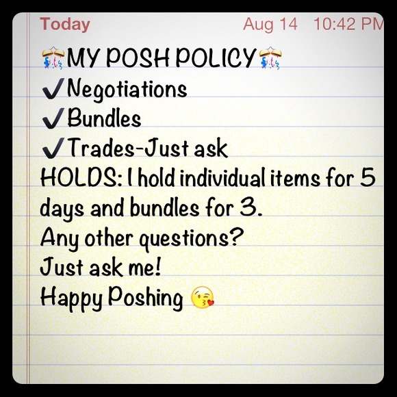 🎊MY POSH POLICY🎊 please read!!!
