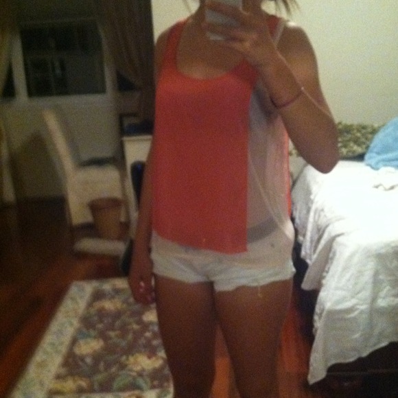 Orange and white sheer tank - Picture 1 of 1