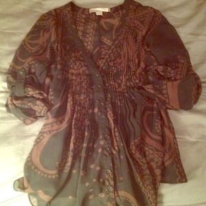 Black and brown flowy top F21