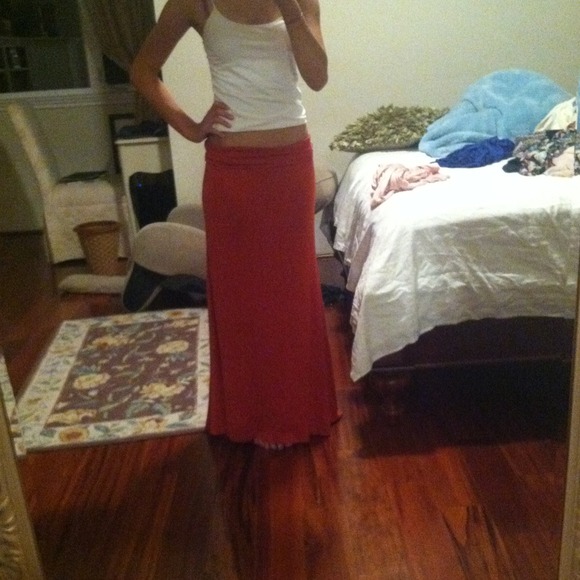 Orange maxi skirt